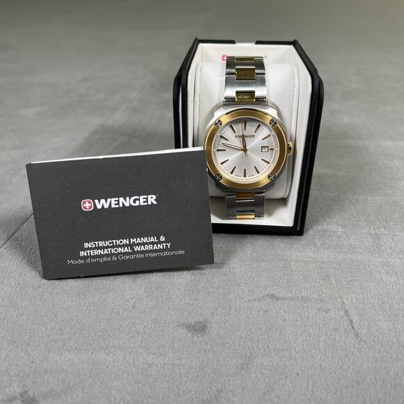 Wenger Two Tone Swiss Made Stainless Steel Watch 1141.18 Mens Benefits Charity - Picture 1 of 16